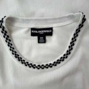 Karl Lagerfeld Paris minimalist white knit super soft top - Medium